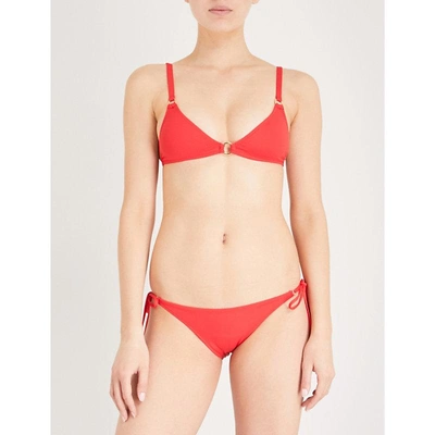 Shop Melissa Odabash Montenegro Triangle Bikini Top In Red
