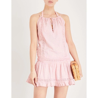 Shop Melissa Odabash Chelsea Cotton-embroidered Dress In Rose