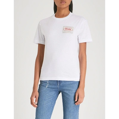 Shop Stella Mccartney Logo-patch Cotton-jersey T-shirt In White
