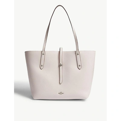 Shop Coach Ice Pink Elegant Market Leather Tote Bag In Sv/ice Pink