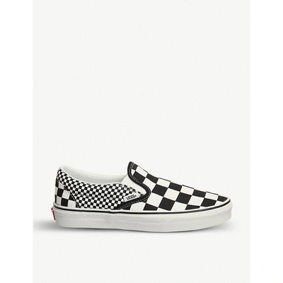 Shop Vans Classic Slip-on Canvas Trainers In Black White Check