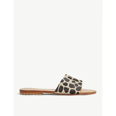 Shop Mystique Animal-print Leather Sandals In Giraffe