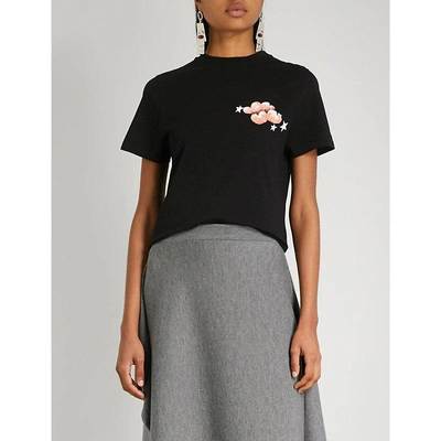 Shop Loewe Cloud-print Cotton-jersey T-shirt In Black