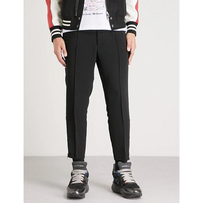 Shop Alexander Mcqueen Relaxed-fit Skinny Crepe Trousers In Black