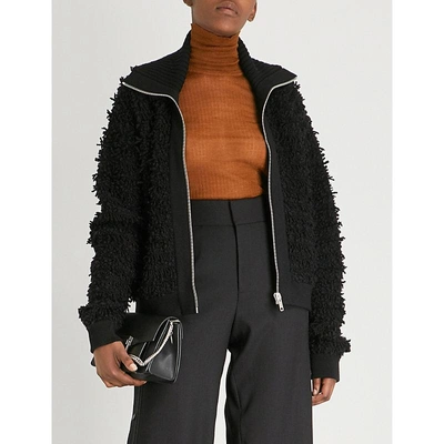 Shop Givenchy Textured Wool-blend Jacket In Black