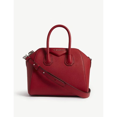 Shop Givenchy Antigona Mini Leather Cross-body Bag In Red