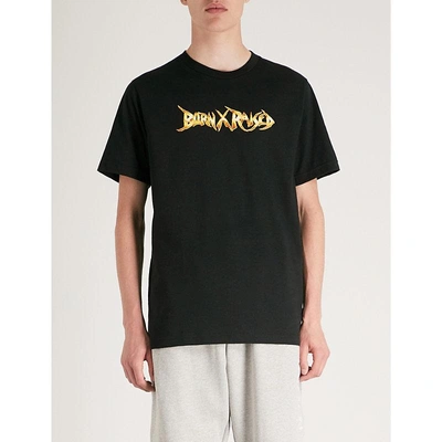 Shop Born X Raised Logo-print Cotton-jersey T-shirt In Black