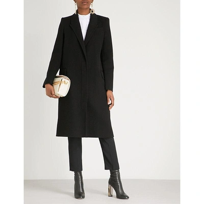Shop Alexander Mcqueen Single-breasted Wool And Cashmere-blend Coat In Black
