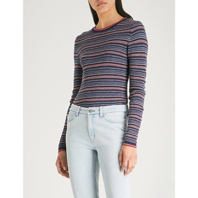 Shop M.i.h. Jeans Moonie Striped Wool-blend Top In Mutli
