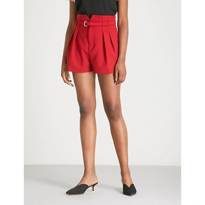Shop Red Valentino High-rise Crepe Shorts In Red