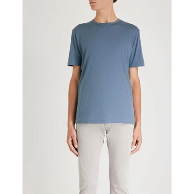 Shop Sunspel Classic Cotton-jersey T-shirt In Blue Slate