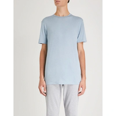 Shop Sunspel Classic Cotton-jersey T-shirt In Blue Lavender