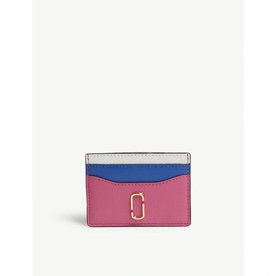 Shop Marc Jacobs Ladies Vivid Pink Snapshot Saffiano Leather Card Holder In Vivid Pink Multi