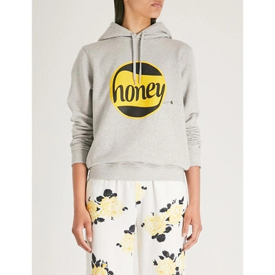 Ganni Honey Cotton-jersey Hoody In Paloma Melange | ModeSens