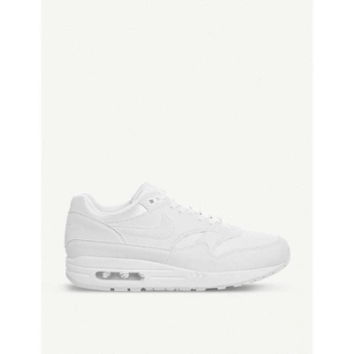 Shop Nike Air Max 1 Leather Trainers In White Pure Platinum
