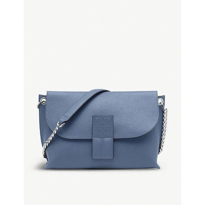 Shop Loewe Ladies Varsity Blue And Stone Avenue Leather Cross-body Bag In Varsity Blue/stone B