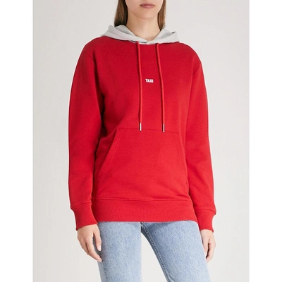 Shop Helmut Lang Taxi Cotton-jersey Hoody In Red