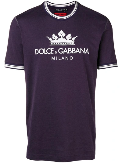 Shop Dolce & Gabbana Logo Print T-shirt - Purple