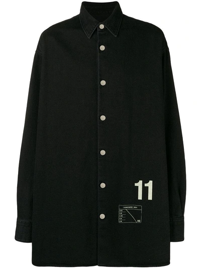 Shop Raf Simons Oversized Denim Shirt In Black