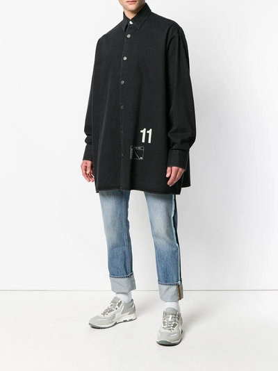 Shop Raf Simons Oversized Denim Shirt In Black