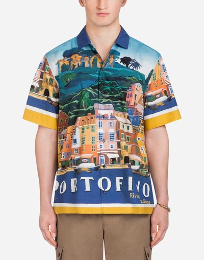 Dolce & Gabbana Hawaii Fit Shirt In Printed Cotton In Multicolor | ModeSens