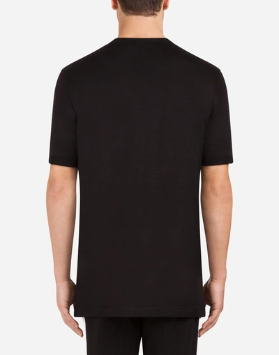 Shop Dolce & Gabbana Cotton T-shirt With Print In Black