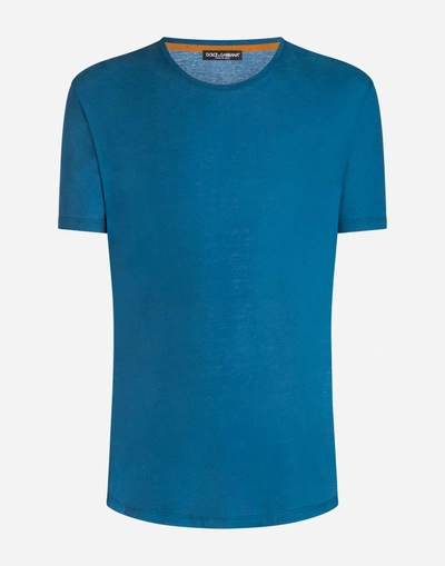 Shop Dolce & Gabbana Cotton T-shirt In Blue