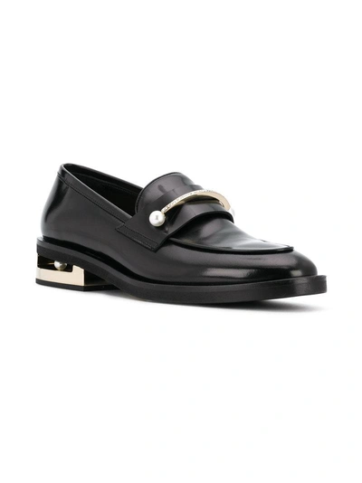 Shop Coliac Pearl Accented Loafers - Black