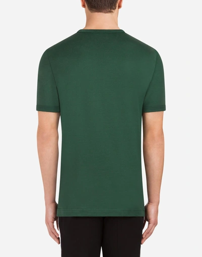 Shop Dolce & Gabbana Cotton T-shirt With Print In Green