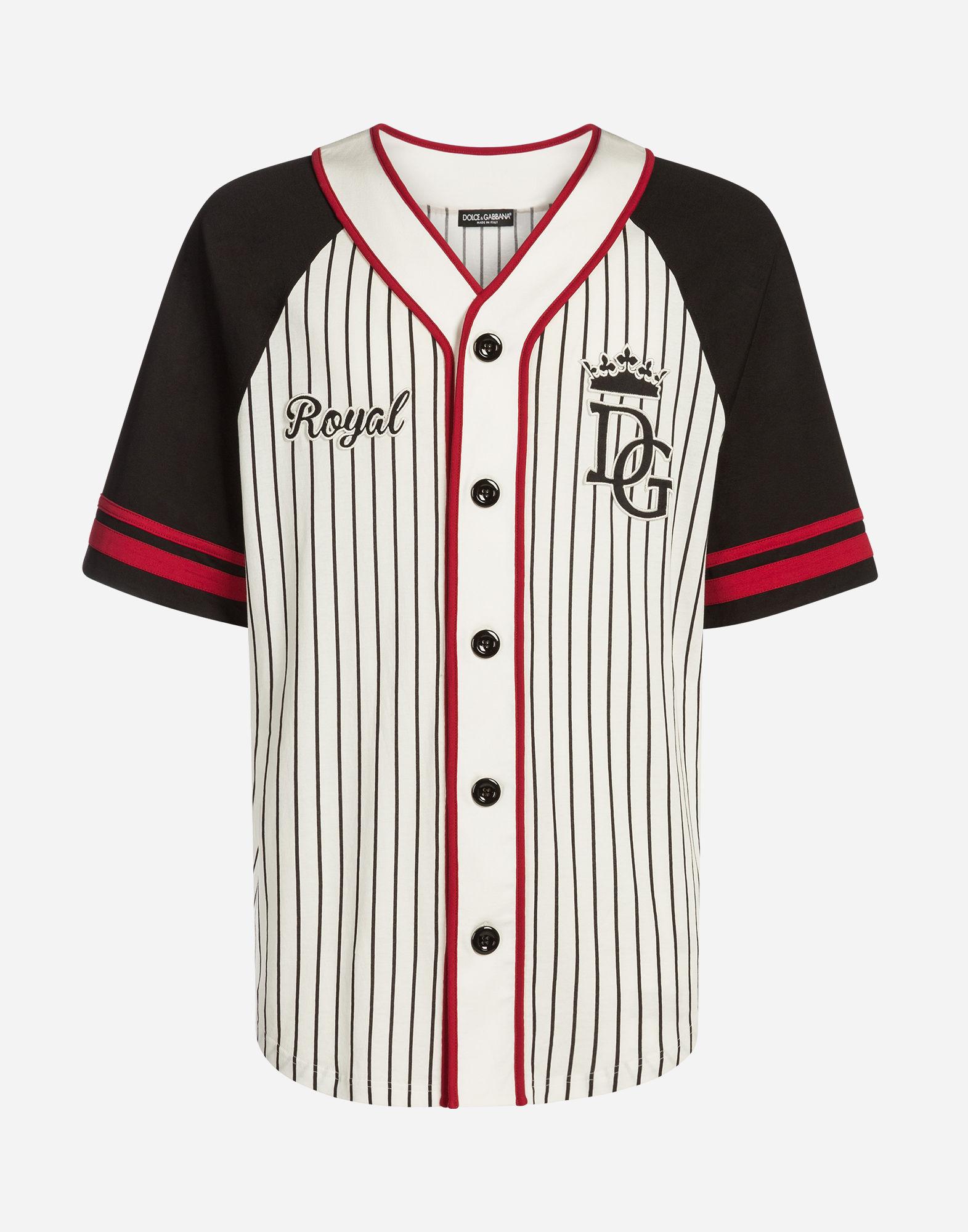 Black And White Striped Baseball Shirt 