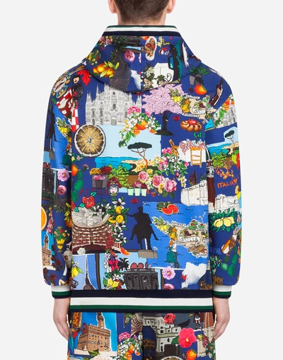 Shop Dolce & Gabbana Printed Cotton Hoodie In Multi-colored