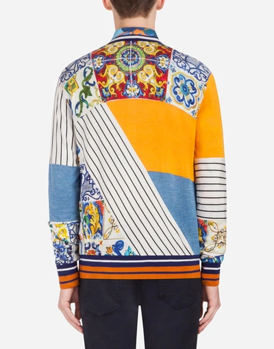 Shop Dolce & Gabbana Printed Cashmere And Silk Sweater In Multi-colored