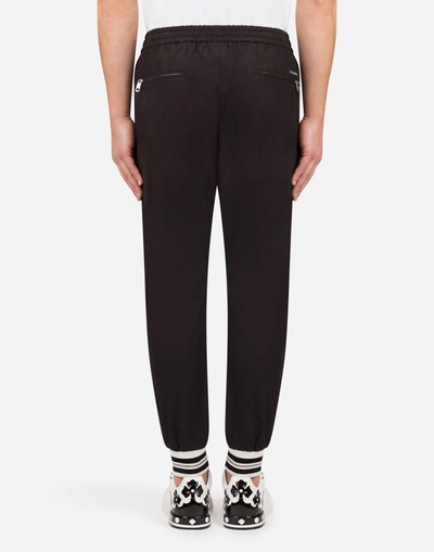Shop Dolce & Gabbana Cotton Poplin Jogging Pants In Black