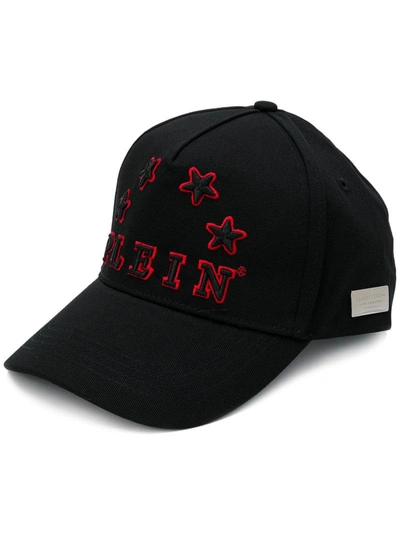 Shop Philipp Plein Embroidered Logo Baseball Cap - Black