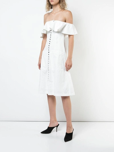 Shop Apiece Apart Off-shoulder Shirt Dress - White