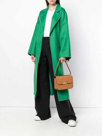 Shop Victoria Beckham Eva Foldover Shoulder Bag In Brown
