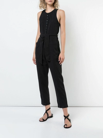 Shop Apiece Apart Sleeveless Buttoned Jumpsuit - Black