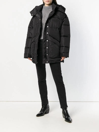 Shop Givenchy Oversized Padded Coat In Black