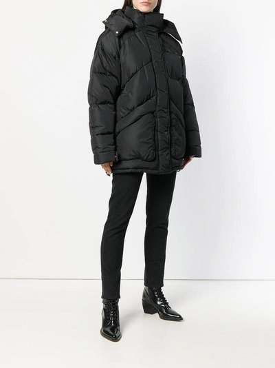 Shop Givenchy Oversized Padded Coat In Black