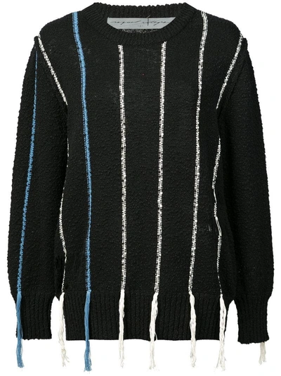 Shop Raquel Allegra Striped Sweater - Black