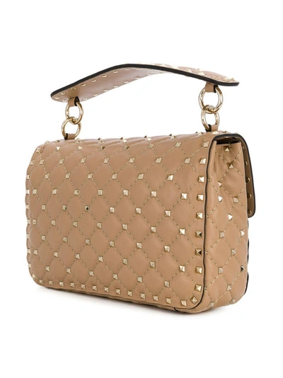 Shop Valentino Garavani Rockstud Spike Tote - Nude & Neutrals