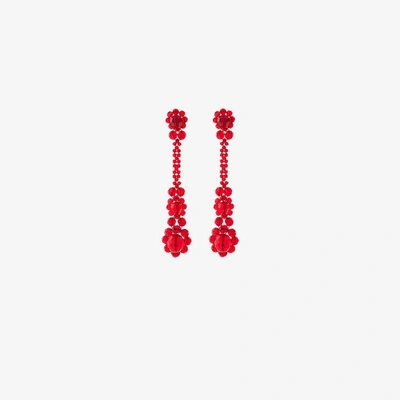 Shop Simone Rocha Victorian Drop Earrings In Red