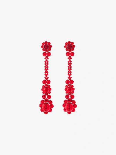 Shop Simone Rocha Victorian Drop Earrings In Red