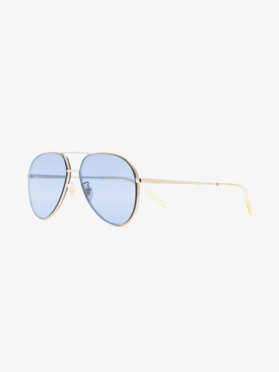 Shop Gucci Blue Aviator Sunglasses