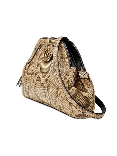 Shop Gucci Re(belle) Python Small Shoulder Bag In Brown