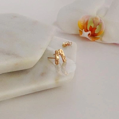 Lily Flo Jewellery Solid Gold Bar Earrings