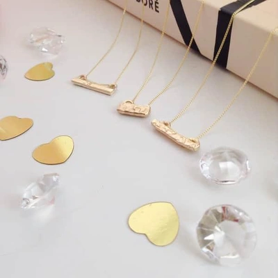 Lily Flo Jewellery Solid Gold Bar Necklace