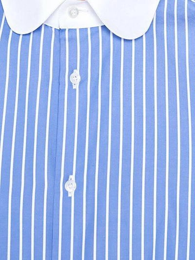 Shop Gucci Striped Cotton Shirt - Blue