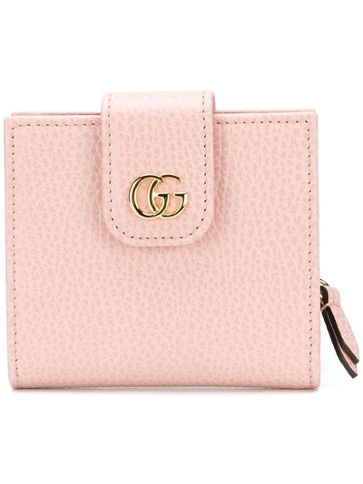 Shop Gucci Gg Marmont Card Holder - Pink