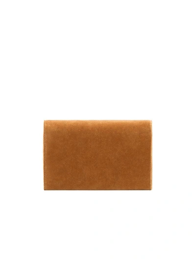 Shop Fendi Velvet Wallet On Chain Mini Bag - Brown